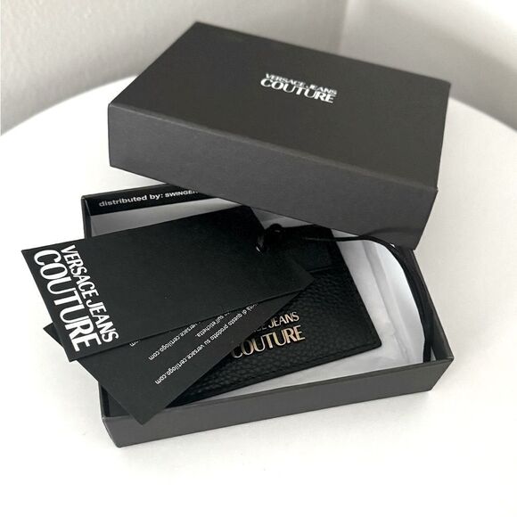 ⭕️ VERSACE JEANS Men’s Card Holder Wallet Black Designer - Picture 7 of 7